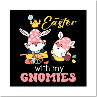 Easter With My Gnomies Pink Bunny Posters and Art